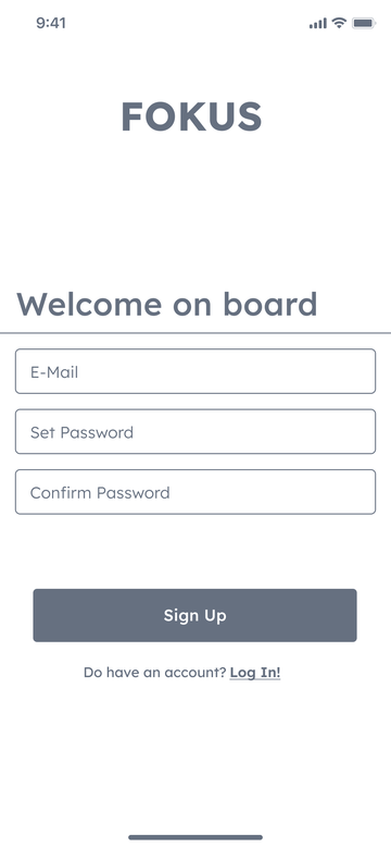 Lo-fi sign up screen