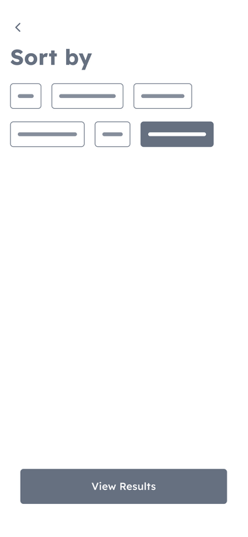 Lo-fi sort by screen with an option selected