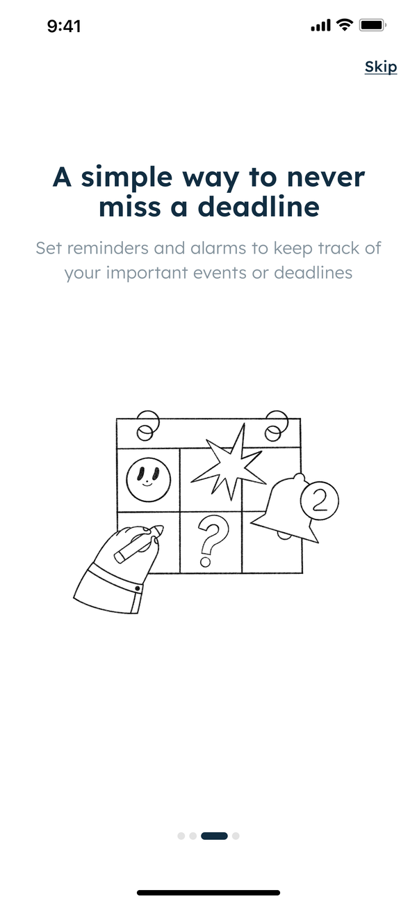 Onboarding: A simple way to never miss a deadline, with an illustration