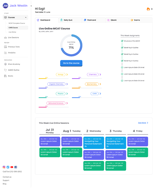 Earlier dashboard layout exploration
