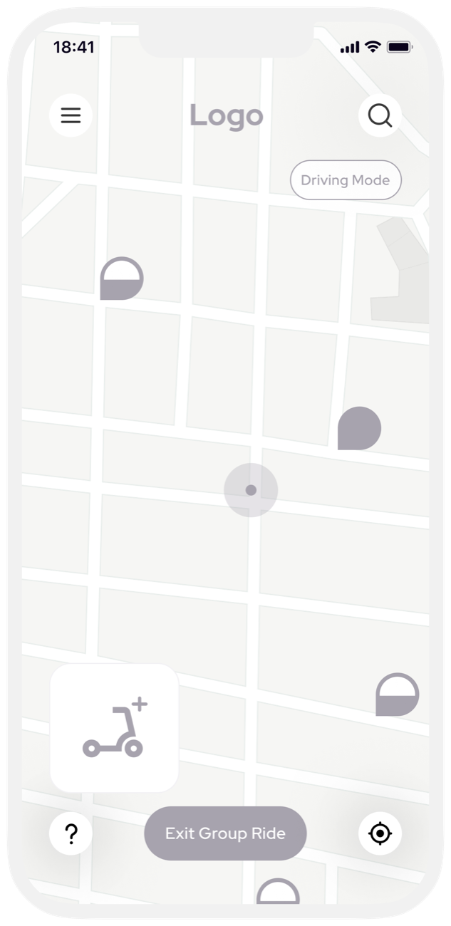 Wireframe: group ride map